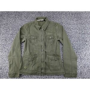 Fox Racing Utility Jacket Womens Medium Olive Green Good Cotton Military‎ Cargo